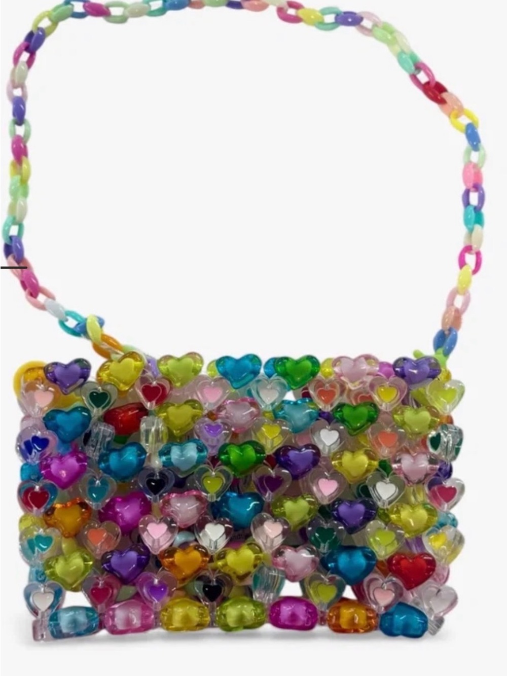Lola + The Boys Multicolor Candy Hearts Beaded Crossbody Bag
